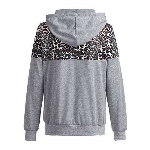 Chaquetas Tumblr con Capucha Anchas Deportiva otoño para Mujer,PAOLIAN Chaquetas Rebajas Cremallera Estampado Leopardo Tallas Grandes Señora Moda Invierno Sudaderas Bolero Dama