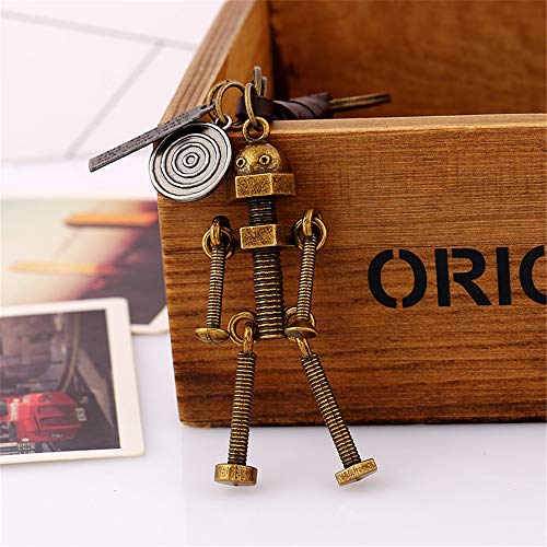 Charm colgante llavero lindo Tejido del coche llavero anillo aleación tornillo Robot creativas parejas masculinas Widgets clave Metal llavero para el coche llaves niños niñas hombres mujeres Bolsa móv