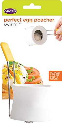 Chef'n 102-862-330-KC Swirl'n Huevo Escalfador con mango de silicona, acero inoxidable