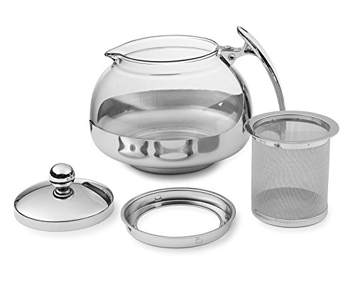 Chef's Star Premium Glass Tea Pot & Infuser - Stainless Steel, 16 oz by Chefs StarÃ‚Â®