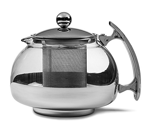 Chef's Star Premium Glass Tea Pot & Infuser - Stainless Steel, 16 oz by Chefs StarÃ‚Â®