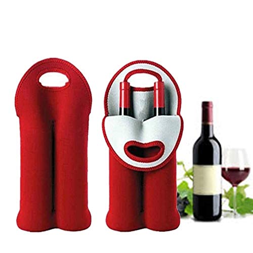 CHENGTAO Botella de Vino Bolsa Aislante Bebida/Vino/champán/Cerveza Dos Enfriador de Botellas Herramienta Carrier Bolsa de Asas Elegant (Color : 1)