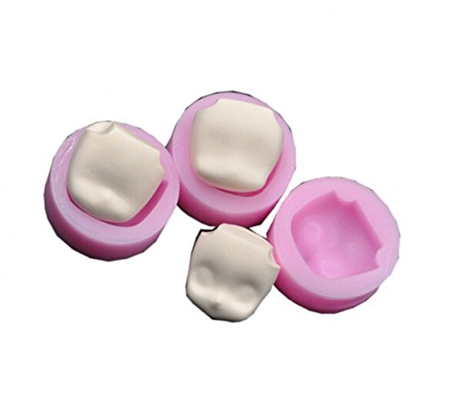 CHENGYIDA - Lote de 3 moldes de silicona 3D para fondant con forma de rostro humano, para decoración de tartas, jabón, velas