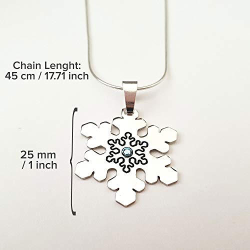 Chic Bijoux Colgante de Plata de Ley 925 con Collar - Copo de nieve fabricado con cristales Swarovski® Piel sensible - Regalo de Navidad para las mujeres, joyería hipoalergénica