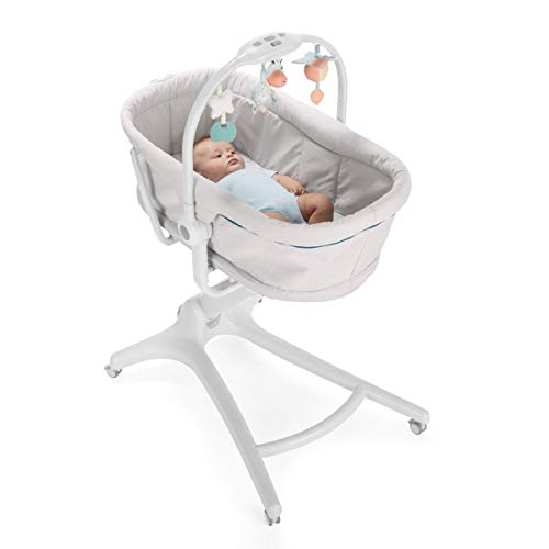 Chicco Baby Hug 4en1 Sistema Multifunción: Moisés, Hamaca, Trona y Silla, Regulable en Altura, Color Gris (Glacial)