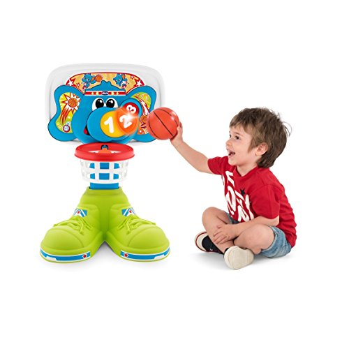 Chicco Bascket 123 - Divertida canasta de baloncesto infantil con diferentes formas de juego, luces y melodías - incluye pelota