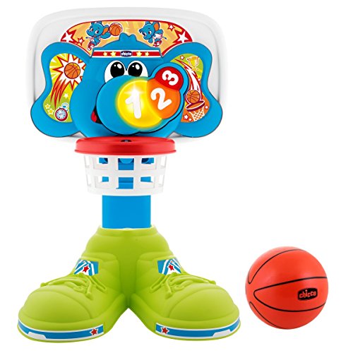 Chicco Bascket 123 - Divertida canasta de baloncesto infantil con diferentes formas de juego, luces y melodías - incluye pelota