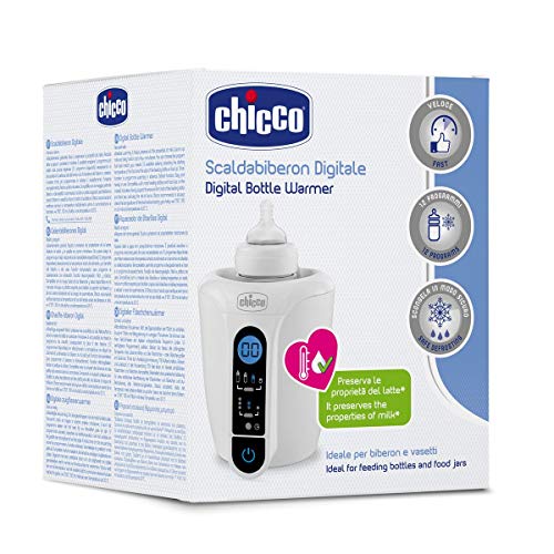 Chicco - Calienta Biberón Digital con 12 Programas y Descongelado, Blanco, 42 x 48 x 12 cm