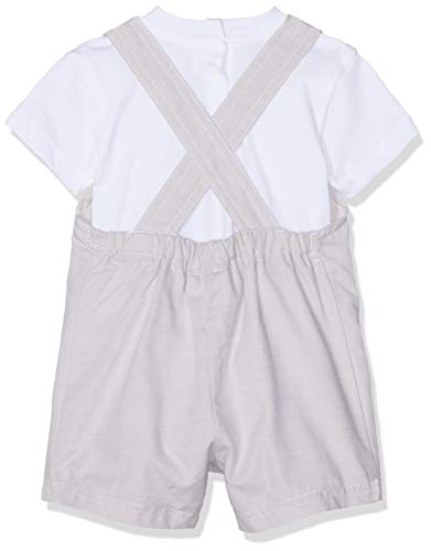 Chicco Completo T-Shirt Manica Salopette Corta Peto Bebe, Blanco (Naturale Chiaro 060), 74 (Talla del Fabricante: 074) para Bebés