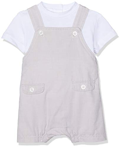 Chicco Completo T-Shirt Manica Salopette Corta Peto Bebe, Blanco (Naturale Chiaro 060), 74 (Talla del Fabricante: 074) para Bebés