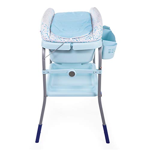 Chicco Cuddle&Bubble - Bañera y cambiador 2 en 1, plegable y compacta, peso 10 kg, color azul (Ocean)