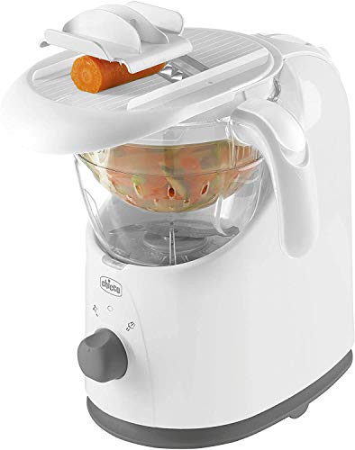 Chicco Easy Meal - Robot de cocina que ralla, cocina al vapor, tritura, descongela y calienta