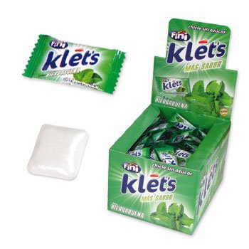 CHICLE KLET´S HIERBABUENA S/A CAJA 200 uds