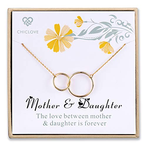 CHICLOVE Madre Hija Collares, Colgante de la Madre Oro, Colgante Infinito Plata, Collar Madre e Hija, día de la Madre Regalo