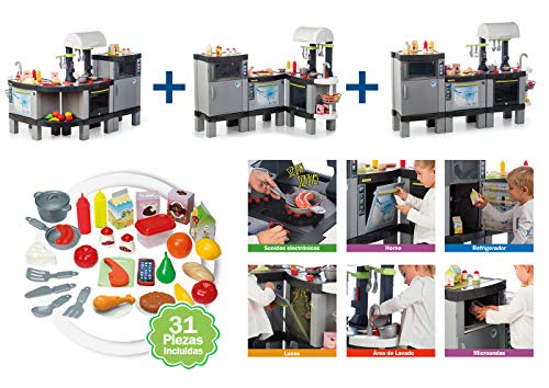 Chicos - Cocina XXXL Smart, Infantil con Luces y Sonido y 31 Accesorios Incluidos, a Partir de 3 Años, Medidas-120.8 x 94.8 x 100 cm (Fábrica de Juguetes 85016)