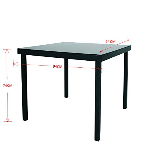 Chicreat - Mesa de jardín de aluminio Korfu, 90 x 90 x 74 cm, negro