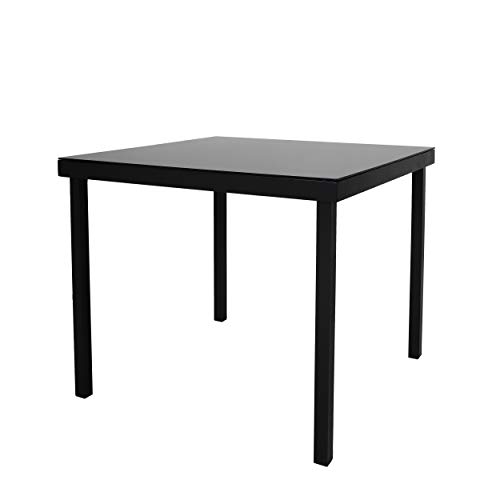 Chicreat - Mesa de jardín de aluminio Korfu, 90 x 90 x 74 cm, negro