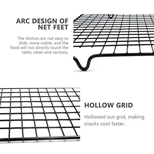 Chingde Rejilla de enfriamiento, 2 Piezas Rejilla para Pasteles Rejilla para Enfriar Pasteles Pastel de Pan Pastel frío de Rejilla Accesorios para Hornear antiadherentes para Hornear