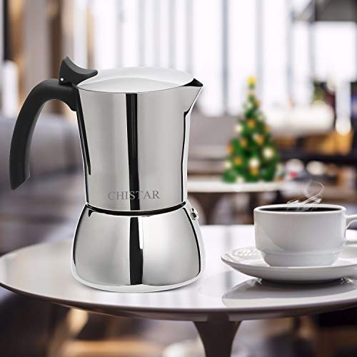 CHISTAR Cafetera Italiana Moka Cafeteras Espresso Induccion 6 Tazas