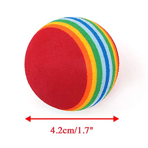 Chiwava 45pcs 4,2 cm Juguetes para Gatos Bola de Espuma Bolas de Colores Arco Iris Gatito Actividad persecución Jugar, Colores Variados