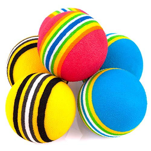 Chiwava 45pcs 4,2 cm Juguetes para Gatos Bola de Espuma Bolas de Colores Arco Iris Gatito Actividad persecución Jugar, Colores Variados