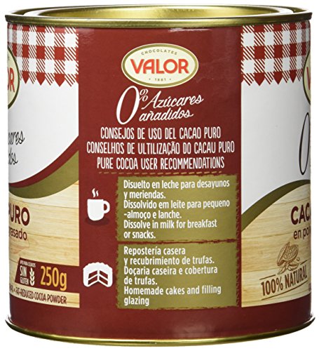 Chocolates Valor - Cacao Puro En Polvo Desgrasado - 250 g - [pack de 2]