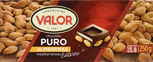 Chocolates Valor - Choholate Puro Almendras con Marconas Enteras - 250 g