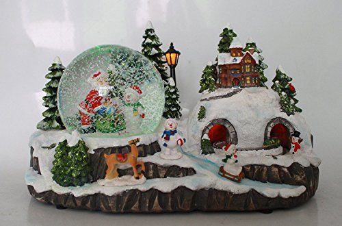 Christmas Concepts® 29cm Navidad Decoración de Navidad con Navidad Snow Globe + Moving Train con Luces LED Battery Run