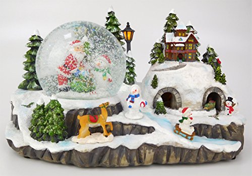 Christmas Concepts® 29cm Navidad Decoración de Navidad con Navidad Snow Globe + Moving Train con Luces LED Battery Run