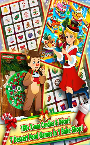 Christmas Dessert Santa Bake Shop – Make, Bake & Cook Donuts, Ice Cream, Cake Pops, Cupcakes, Cookies, Popsicles, Cakes! Kids Candy Kitchen Cooking Food Maker Restaurant Game