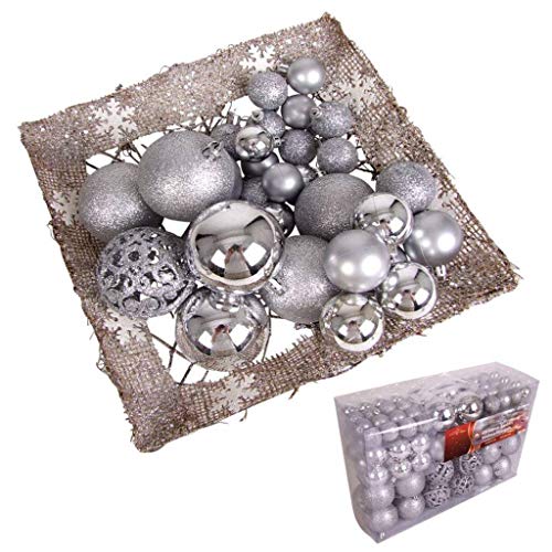 Christmas Gifts Bolas de Navidad, Plata, 100x