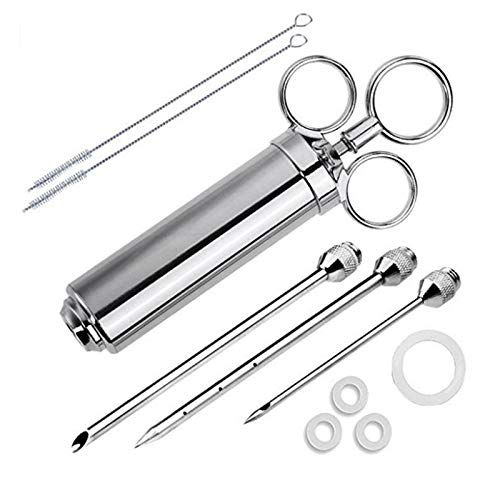 CHSEEO Jeringas de Cocina para Marinar Acero INOX Inyector de Salsas Jeringa para Condimentar Ideal para Marinar Carnes Cerdo, Pollo, Pavo o Rellenar Postres #3