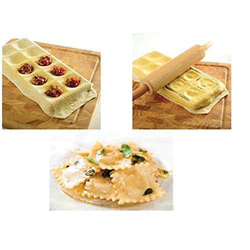 CHSEEO Juego de 2 Moldes para Ravioli de Acero Inoxidable Cortadores de Ravioli Molde para Empanadillas Prensa de Masa Pastas Ideales para Hacer Raviolis, Empanadillas o Galletas #3