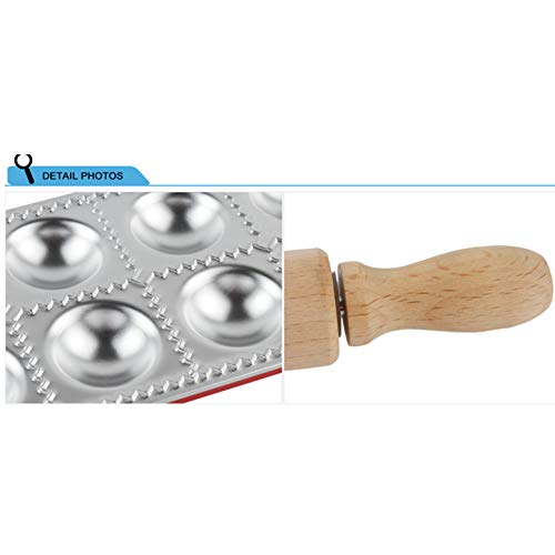 CHSEEO Juego de 2 Moldes para Ravioli de Acero Inoxidable Cortadores de Ravioli Molde para Empanadillas Prensa de Masa Pastas Ideales para Hacer Raviolis, Empanadillas o Galletas #3