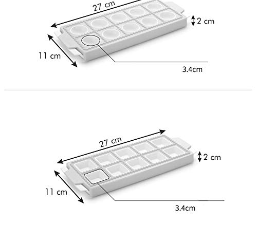 CHSEEO Juego de 2 Moldes para Ravioli Pastas, Molde para Empanadillas Masa Máquina para Croqueta Prensa de la Masa Ravioli Gyoza Prensa de la Pasta Pierogi Pie #3