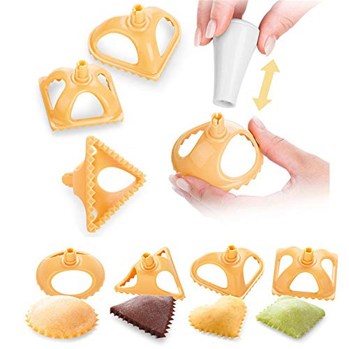 CHSEEO Juego de 4 Moldes para Ravioli Cortadores de Ravioli Molde para Empanadillas Prensa de Masa Pastas Ideales para Hacer Raviolis, Empanadillas o Galletas #6