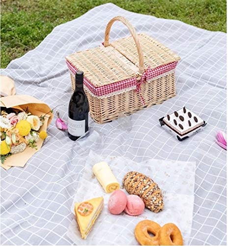 CHUJIAN Cestas de bambú Tejida a Mano, cestas de Picnic al Aire Libre, Cesta cestas, cestas de Huevos, canastas de Frutas, Rattan respetuosos del Medio Ambiente (Color : Beige)