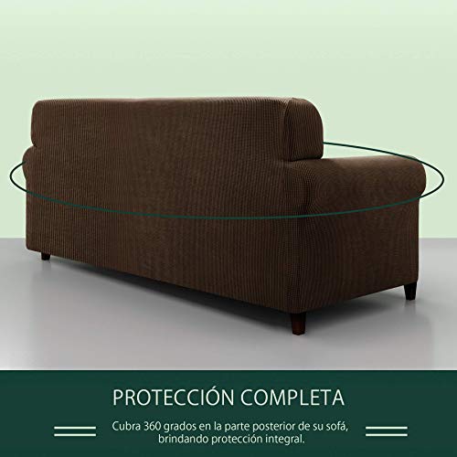 CHUN YI 1 Pieza Jacquard High Stretch Funda de Sofá, Universal Funda Elástica para Sofá de Poliéster y Spandex 2 Plazas, Protector de Muebles para Sofá (2 Plazas, Café)