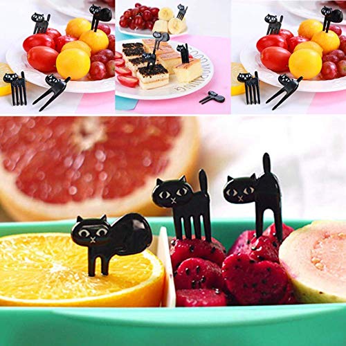 chungeng Value-For-Money 6X Animal Gato Fruta Tenedores Fiesta Comida Palillos Ensalada Postre Fruta Cocina G Ssvt para Decoración Hogar - Imagen Color