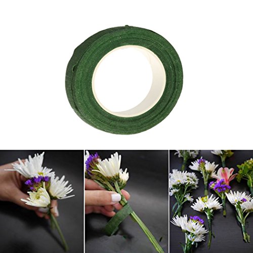 Chytaii Cinta Floral Cinta Adhesiva Cinta Pastel Papel de Envoltura para Florista de Flores Artificial Cinta para Pastele No Pegajoso Verde