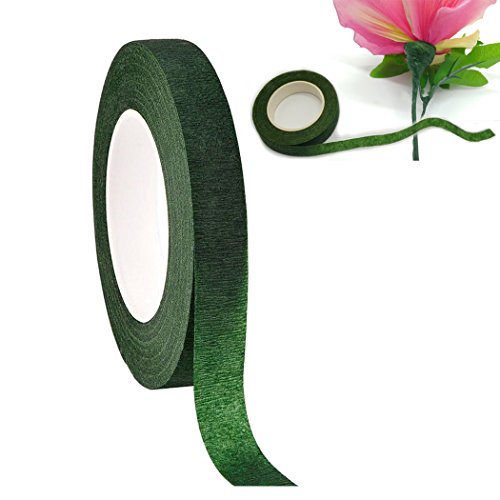 Chytaii Cinta Floral Cinta Adhesiva Cinta Pastel Papel de Envoltura para Florista de Flores Artificial Cinta para Pastele No Pegajoso Verde