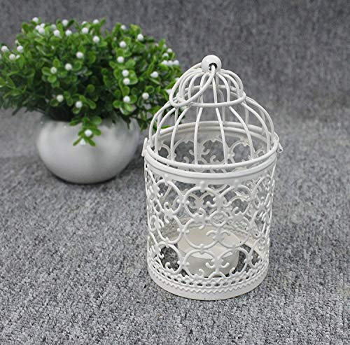 Ciaoed 2 PCS Estilo Jaula de Pájaro Patrón Hueco Sostenedor de Vela de Hierro Creativo tallar Patrón Candelero Artes para la Decoración Del Banquete de Boda