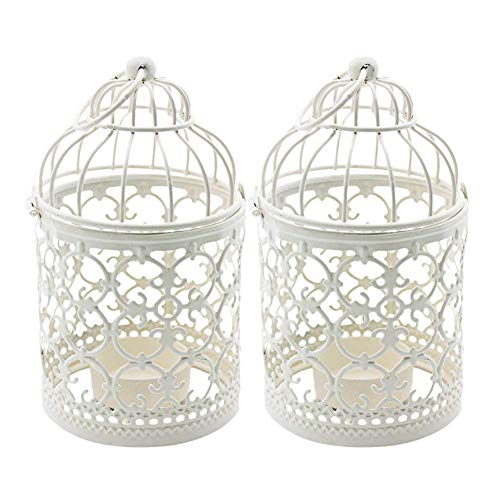 Ciaoed 2 PCS Estilo Jaula de Pájaro Patrón Hueco Sostenedor de Vela de Hierro Creativo tallar Patrón Candelero Artes para la Decoración Del Banquete de Boda