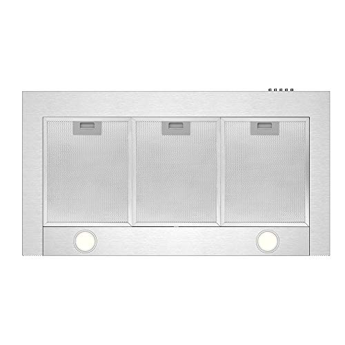 CIARRA Campana CBCS9301 extractora Cocina Pared Versión Mejorada 100W 90cm 550 m³/h Luz LED y 3 Velocidades Teclas Filtro de Grasa Acero, Inoxidable Color plata