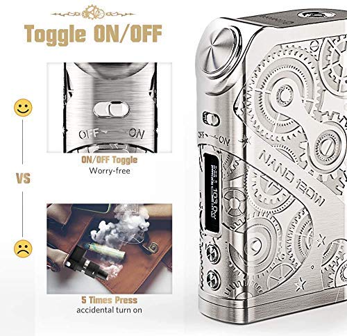 Ciberate® TG 120W Cigarro Electronico Vaporizador Sub-Ohm 0.15 2ml Tanque Vaper Flujo de aire ajustable Cigarrillos electrónicos Mod Vape Estilo Steampunk 0 mg Nicotina