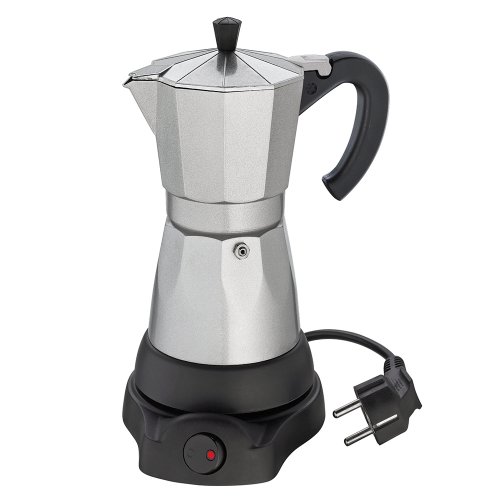 Cilio 273700 Classico - Cafetera eléctrica (6 Tazas), diseño de cafetera Italiana, Color Plateado y Negro