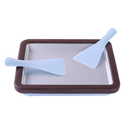 Cimoto la Heladera Enrollada de Helado, SartéN Anti Plancha Rectangular con 2 EspáTulas para un Saludable Helado Casero Enrollado, una SartéN para Hacer Helado InstantáNeo FáCil de Usar.