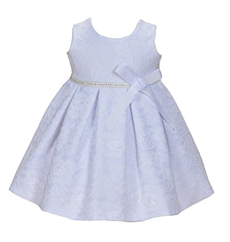 Cinda Bebé niñas Bautizo Fiesta Vestido de Encaje con bonete Blanco con Bolero 3-6 Meses