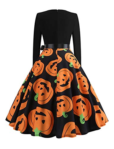 CINDYLOVER Chaleco de Halloween Gato y Vestido de Calabaza Halloween Fiesta Gato y Calabaza Vestido Fantasma Bruja Moda Halloween Vestir Mezcla de colores1 XL