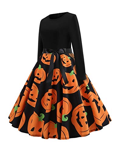 CINDYLOVER Chaleco de Halloween Gato y Vestido de Calabaza Halloween Fiesta Gato y Calabaza Vestido Fantasma Bruja Moda Halloween Vestir Mezcla de colores1 XL